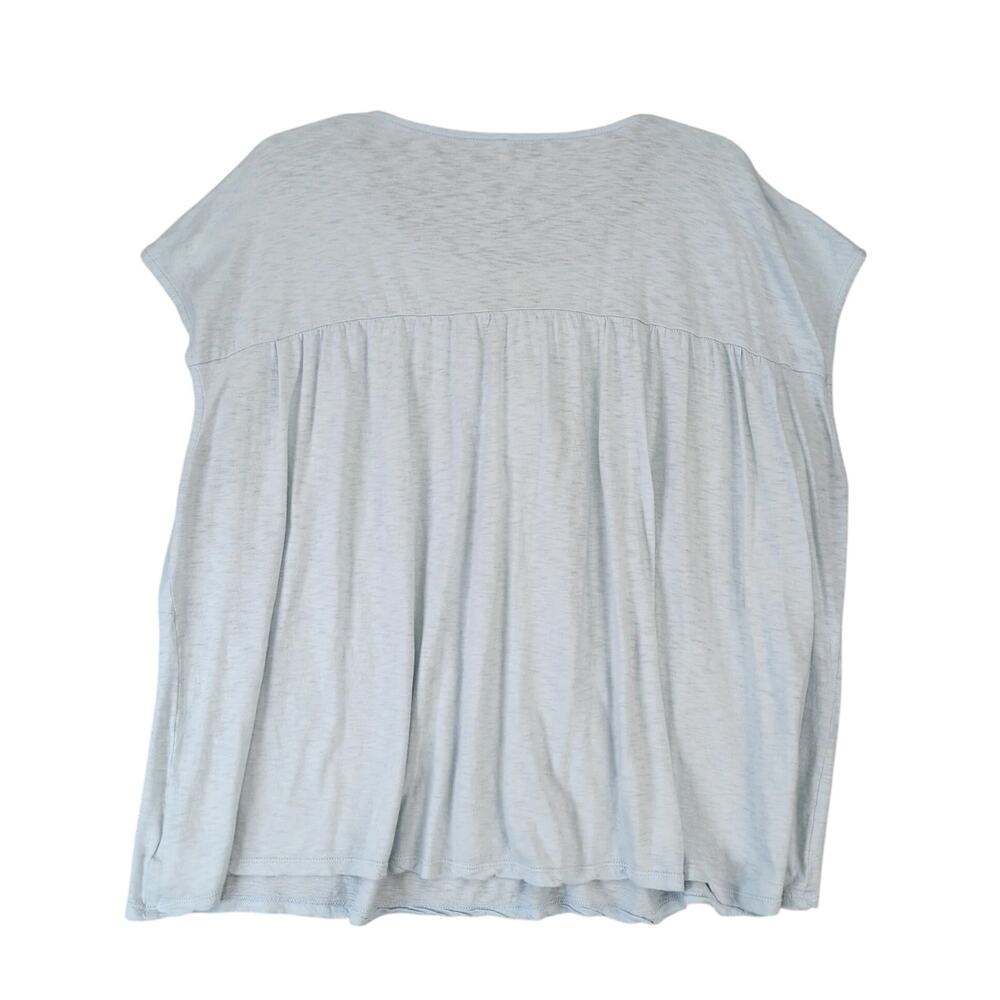 Wonderly Soft Blue Snowflake Embroidered Blouse Top Womens Plus Sz 2X Tassel Tie - Picture 2 of 10